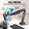 ELG F80N - Suporte Ergonômico Articulado de Mesa com Pistão a Gás, Design Compacto e Retrátil para Monitores de 17'' a 35'', Preto - Image 3