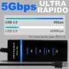 Expansor Hub Usb 3.0 4 Portas Com Led Super Rápido 5.0 Gbps - Image 3